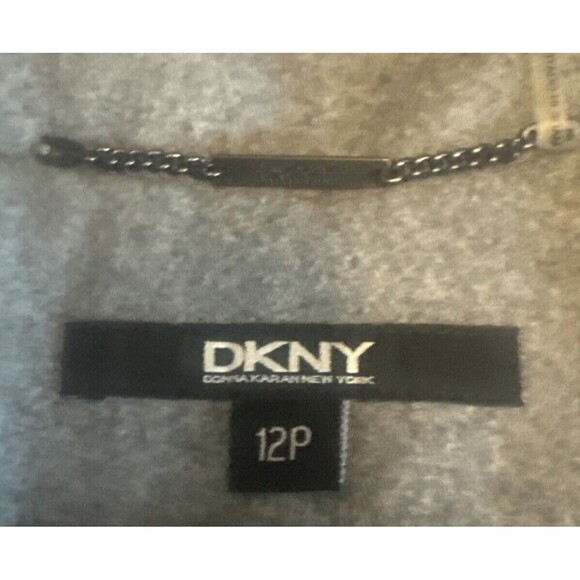 Women’s DKNY Gray Wool Blend Babydoll Peacoat Fully Lined Size 12 Petite MINT - Picture 8 of 10